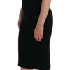 Dolce & Gabbana Black Stretch Crystal Sheath Gown Dress