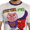 Dolce & Gabbana White Cotton Top Super Power Pig T-shirt