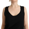 Roberto Cavalli Black Sleeveless Cotton Sheath Mini Dress
