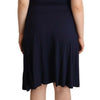 Roccobarocco Navy Blue Sleeveless Halter Sheath Midi Dress