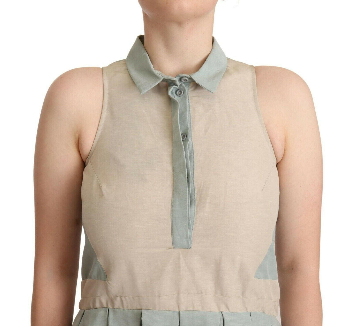 Comeforbreakfast Multicolor Collared Sleeveless Sheath Dress