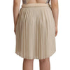 Guess Beige Checkered Pleated A-line Strapless Bustier Dress