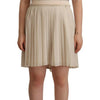 Guess Beige Checkered Pleated A-line Strapless Bustier Dress