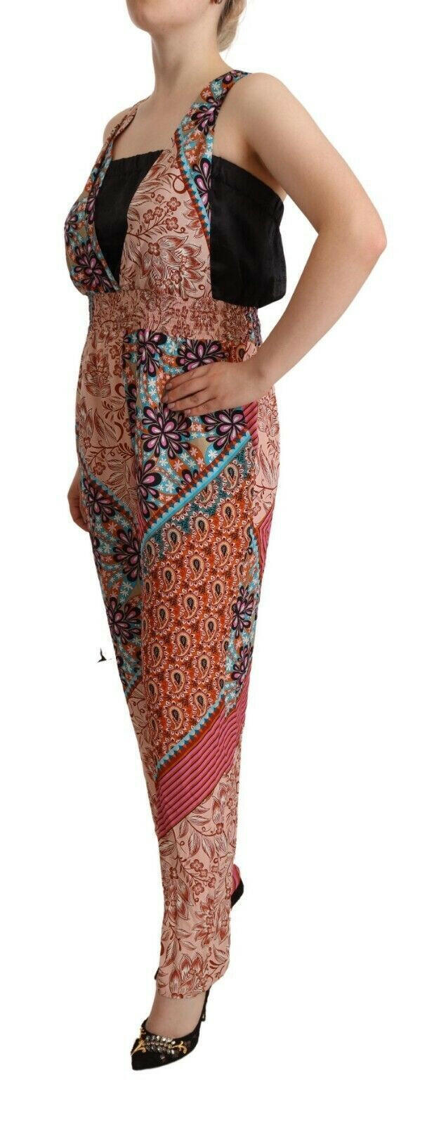 Combinaison chic multicolore sans manches à col en V PINKO