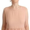 Twinset Beige Polyester Sleeveless Shift Knee Length Dress