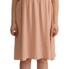 Twinset Beige Polyester Sleeveless Shift Knee Length Dress