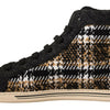 Dolce & Gabbana Beige Brown Wool Cotton High Top Sneakers
