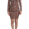 GF Ferre Multicolor Longsleeved Viscose Shift Dress
