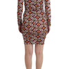 GF Ferre Multicolor Longsleeved Viscose Shift Dress