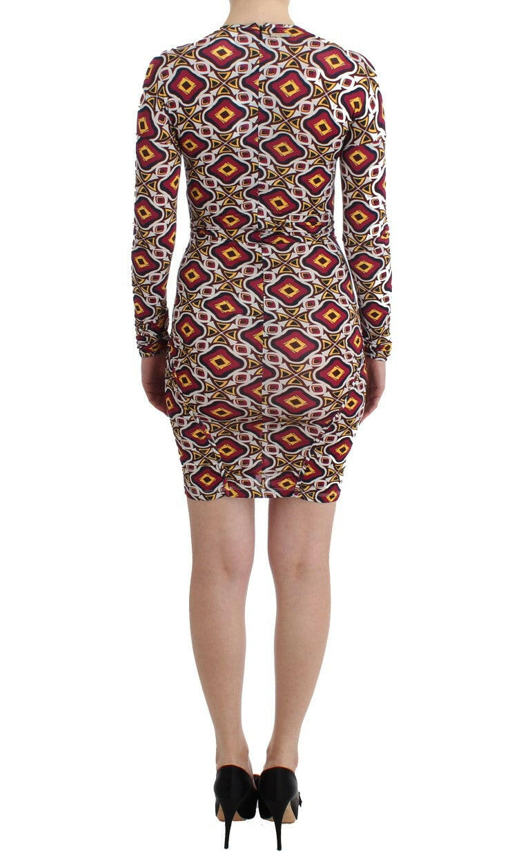 GF Ferre Multicolor Longsleeved Viscose Shift Dress
