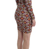 GF Ferre Multicolor Longsleeved Viscose Shift Dress