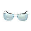 Frankie Morello Silver Metallic Men Sunglasses