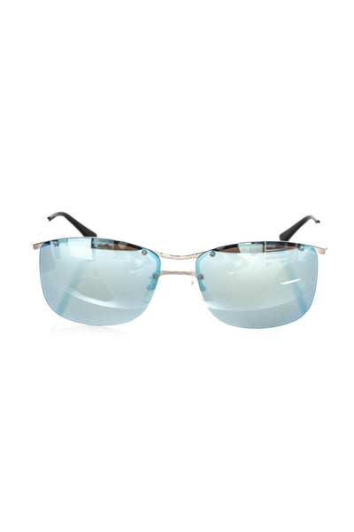 Frankie Morello Silver Metallic Men Sunglasses