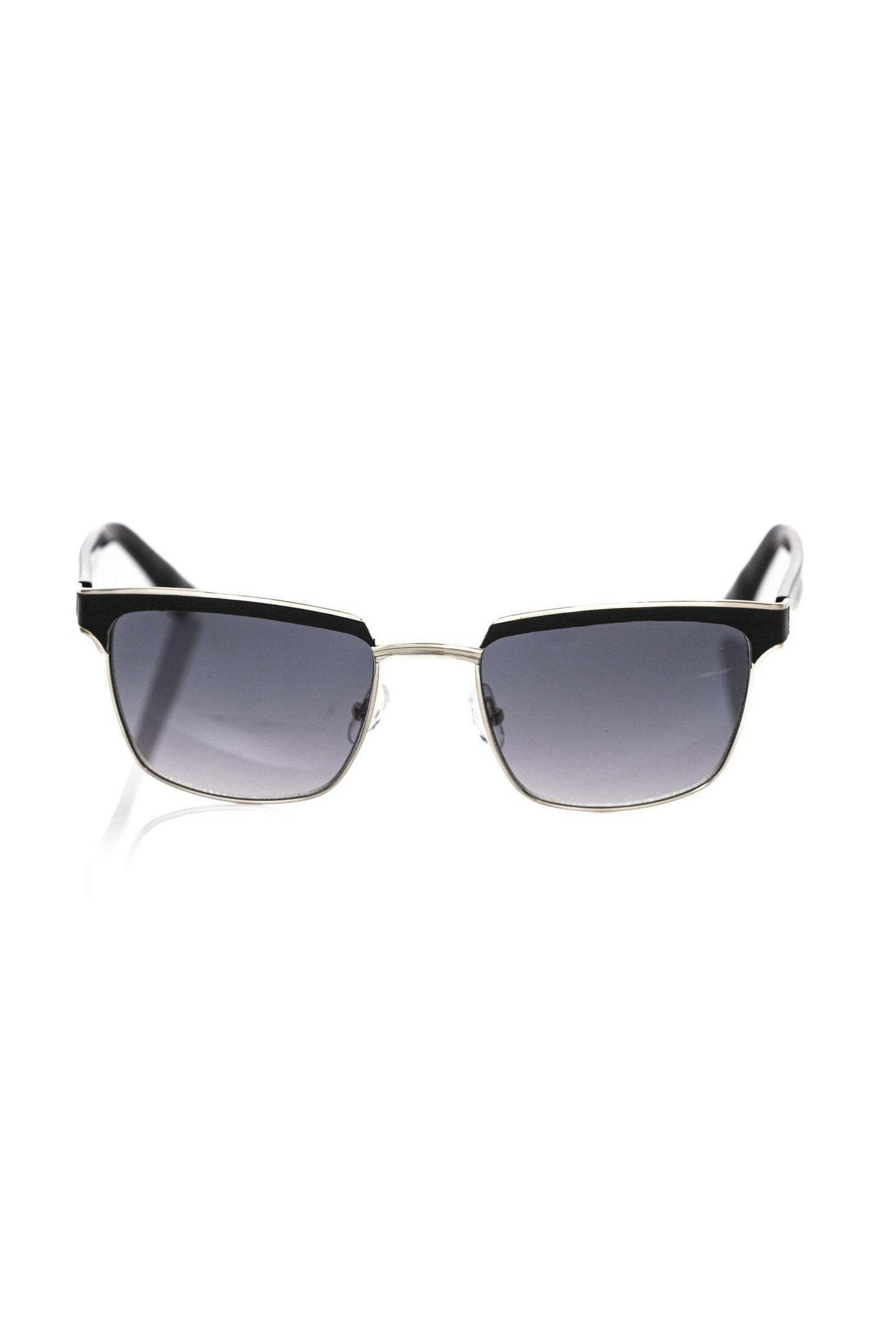 Frankie Morello Black Metallic Fibre Men Sunglasses