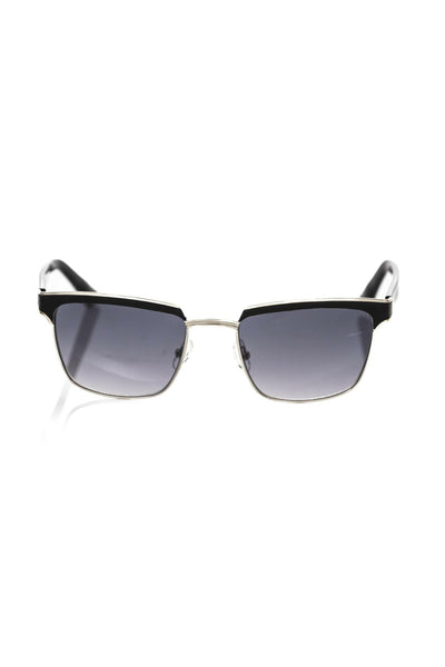 Frankie Morello Black Metallic Fibre Men Sunglasses