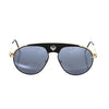 Frankie Morello Black Metallic Men's Sunglass Shield