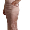 Dolce & Gabbana Pink Lace Long Bodycon Maxi Polyester Dress