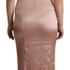 Dolce & Gabbana Pink Lace Long Bodycon Maxi Polyester Dress