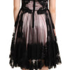 Dolce & Gabbana Black Pink Floral Lace A-line Midi Sheer Dress