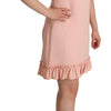 Dolce & Gabbana Pink Ruffled Sleeves Viscose Sheath Dress