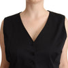 Dolce & Gabbana Black Button Down Sleeveless Vest Waiscoat Top