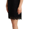Dolce & Gabbana Black Floral Lace Sheath Sleeveless Mini Dress