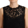 Dolce & Gabbana Black Floral Lace Sheath Sleeveless Mini Dress