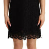 Dolce & Gabbana Black Floral Lace Sheath Sleeveless Mini Dress
