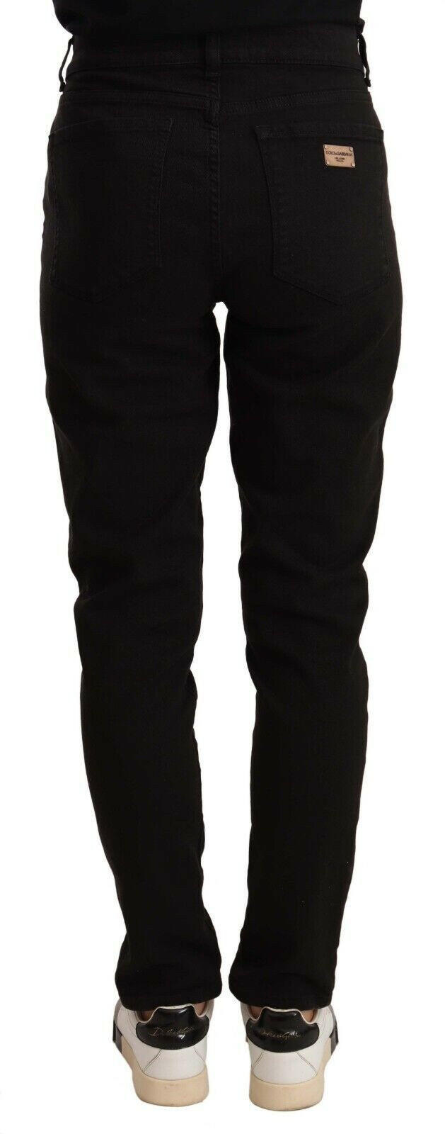 Dolce &amp; Gabbana – Schwarze Skinny-Jeans aus Baumwollstretch