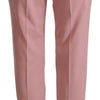 Dolce & Gabbana Pink Wool Stretch High Waist Trouser Pants