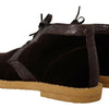 Dolce &amp; Gabbana Braune Samtstiefel aus exotischem Leder