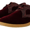 Dolce & Gabbana Bordeaux Velvet Exotic Leather Shoes