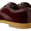 Dolce & Gabbana Bordeaux Velvet Exotic Leather Shoes