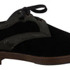 Chaussures habillées élégantes en velours noir et cuir exotique Dolce &amp; Gabbana