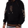 Dolce & Gabbana Black Brown Leopard Cotton Hooded Pullover Sweater
