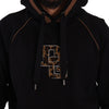 Dolce &amp; Gabbana Schwarz-brauner Kapuzenpullover aus Baumwolle mit Leopardenmuster