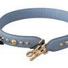 Dolce & Gabbana Blue Leather Handbag Accessory Shoulder Strap
