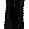Dolce & Gabbana Black Cordonetto Ricamo Pump Open Toe Shoes