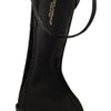 Dolce &amp; Gabbana Schwarze Straußenleder-Sandalen mit Knöchelriemen