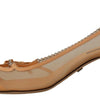 Dolce &amp; Gabbana Peach Mesh Leder Ketten Heels Pumps Schuhe