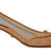 Dolce &amp; Gabbana Peach Mesh Leder Ketten Heels Pumps Schuhe