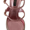 Dolce & Gabbana Pink Glittered Strappy Sandals Mary Jane Shoes