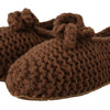 Dolce & Gabbana Brown Slip On Ballerina Flats Wool Knit Shoes
