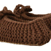 Dolce & Gabbana Brown Slip On Ballerina Flats Wool Knit Shoes