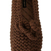 Dolce & Gabbana Brown Slip On Ballerina Flats Wool Knit Shoes
