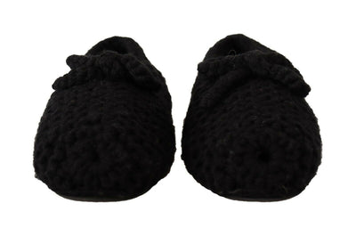 Ballerines élégantes en laine noire Dolce &amp; Gabbana