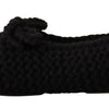Dolce &amp; Gabbana – Schwarze Ballerinas zum Hineinschlüpfen aus Wollstrick