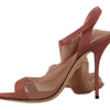 Dolce &amp; Gabbana – Sandalen mit Knöchelriemen aus Stretch-Tüll in Rosa