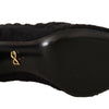 Dolce & Gabbana Black Stretch Socks Knee High Booties Shoes