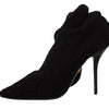 Dolce & Gabbana Black Stretch Socks Knee High Booties Shoes